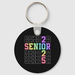 Cute Senior Cl Of 2025 Chequered Senior 25 Graduat Key Ring