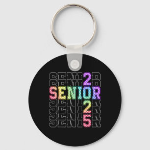 Cute Senior Cl Of 2025 Chequered Senior 25 Graduat Key Ring
