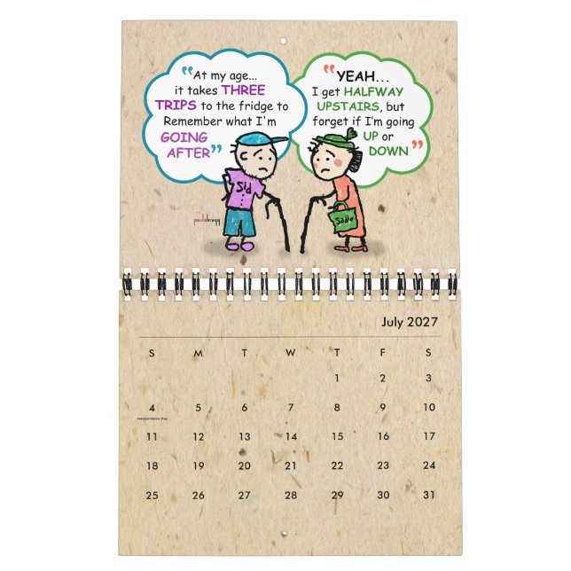 Cute Seniors Retirement Funny Old Age Jokes Quotes Calendar (Jul 2027)