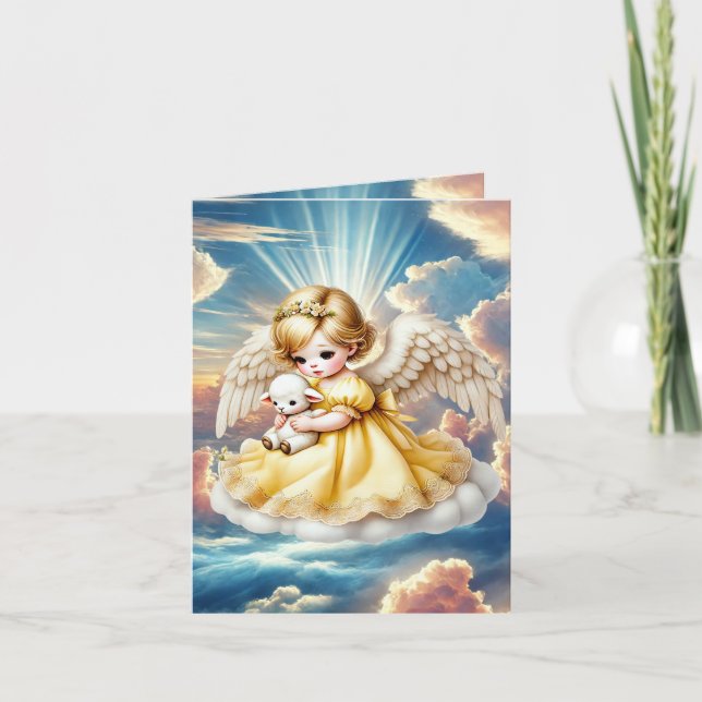 Cute sent from Heaven Angel add message  Note Card (Front)