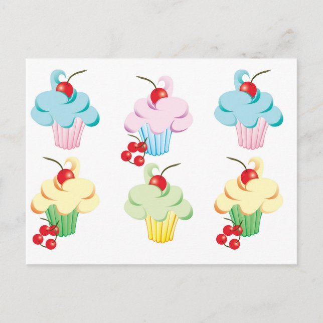 Cute set of cupcakes postcard (Front)