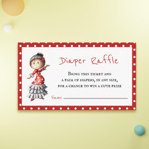 Cute Sevillana Baby Shower Diaper Raffle Enclosure Card