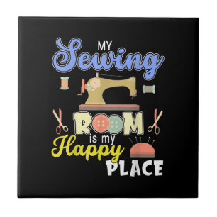 Cute Sewing Gift Quilters Crafting Quilting Ceramic Tile
