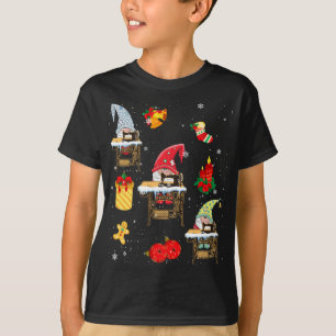 Cute Sewing Gnomes Funny Christmas Gnomes Sewing Q T-Shirt
