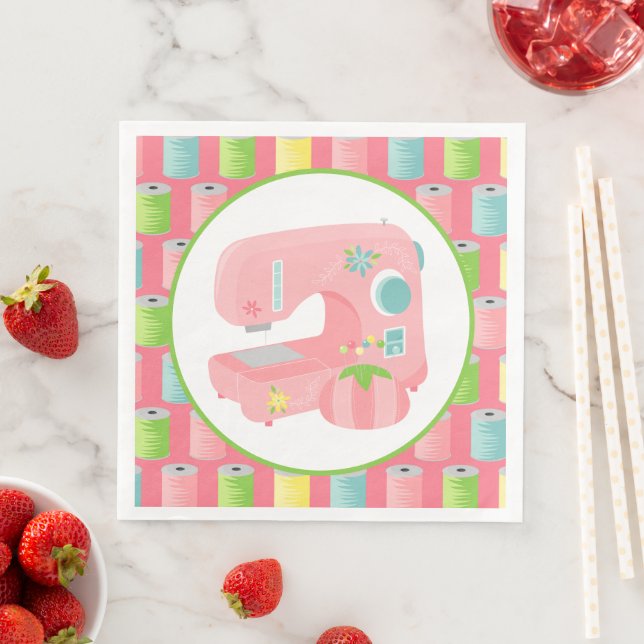 Cute sewing lovers party paper napkin (Insitu)