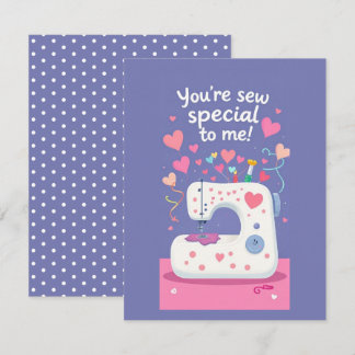 Cute Sewing Machine Valentines Day Card