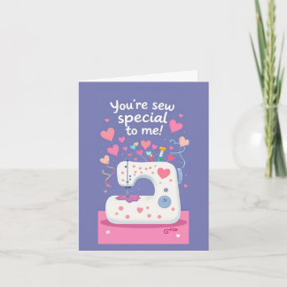 Cute Sewing Machine Valentines Day Note Card