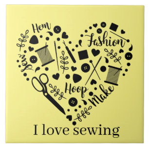 cute sewing room crafting ceramic tile