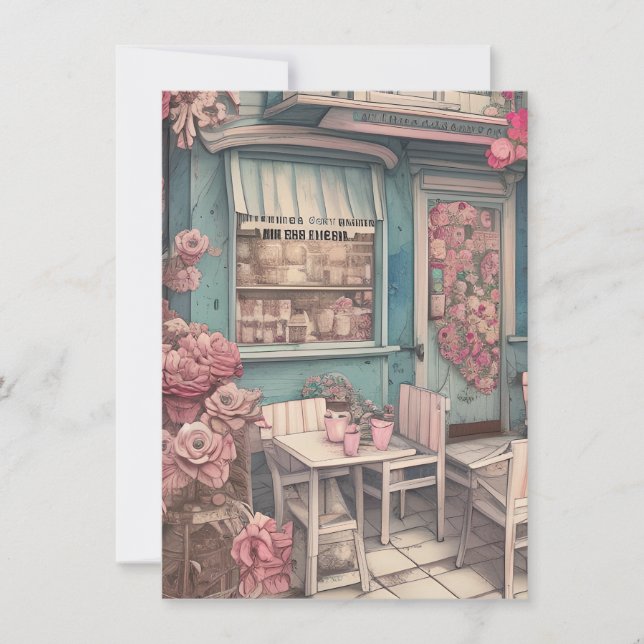Cute Shabby Chic Coffee Shop Card (Front)
