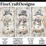 Cute Shabby Chic Snowmen Cool Blue AL7 Decoupage Tissue Paper<br><div class="desc">🖤 Add a touch of frosty fun to your holiday crafts with this charming snowman tissue paper design! Featuring three adorable snowmen dressed in winter attire—complete with cosy scarves, top hats, and seasonal embellishments like berries and snowflakes—this tissue paper is perfect for decoupage, mixed media, and festive gift wrapping. The...</div>