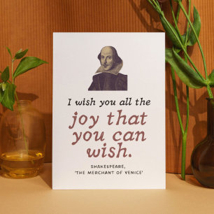 Cute Shakespeare Birthday Wish Dark Academia Card