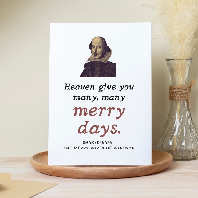 Cute Shakespeare Happy Retirement Theatre Quote Card (Our Shakespeare card is great for birthdays, anniversaries, retirements, and other happy occasions.)