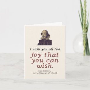Cute Shakespeare Quote Dark Academia Birthday Card