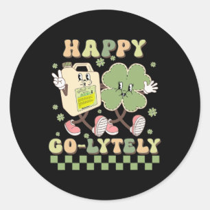 Cute Shamrock Happy Go-lytely Funny Gi Nurse St Pa Classic Round Sticker