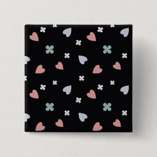 Cute Shamrock Hearts Lucky Love Pattern 15 Cm Square Badge