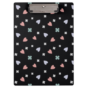 Cute Shamrock Hearts Lucky Love Pattern Clipboard