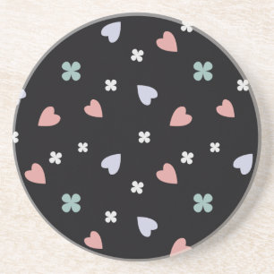 Cute Shamrock Hearts Lucky Love Pattern Coaster