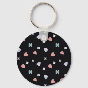 Cute Shamrock Hearts Lucky Love Pattern Key Ring