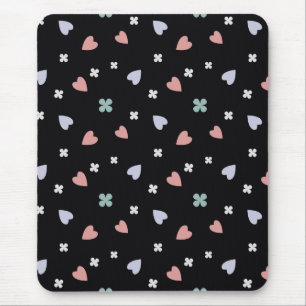 Cute Shamrock Hearts Lucky Love Pattern Mouse Pad
