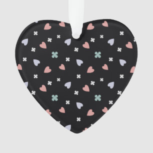 Cute Shamrock Hearts Lucky Love Pattern Ornament