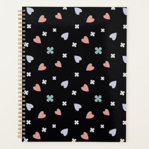 Cute Shamrock Hearts Lucky Love Pattern Planner