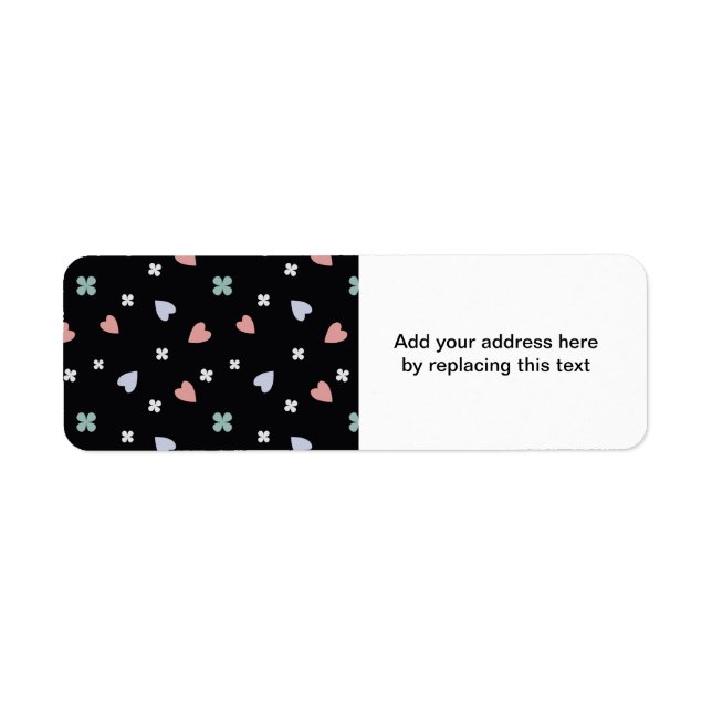 Cute Shamrock Hearts Lucky Love Pattern Return Address Label (Front)