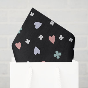 Cute Shamrock Hearts Lucky Love Pattern Tissue Paper