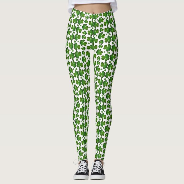 Cute Shamrock Leggings (Front)
