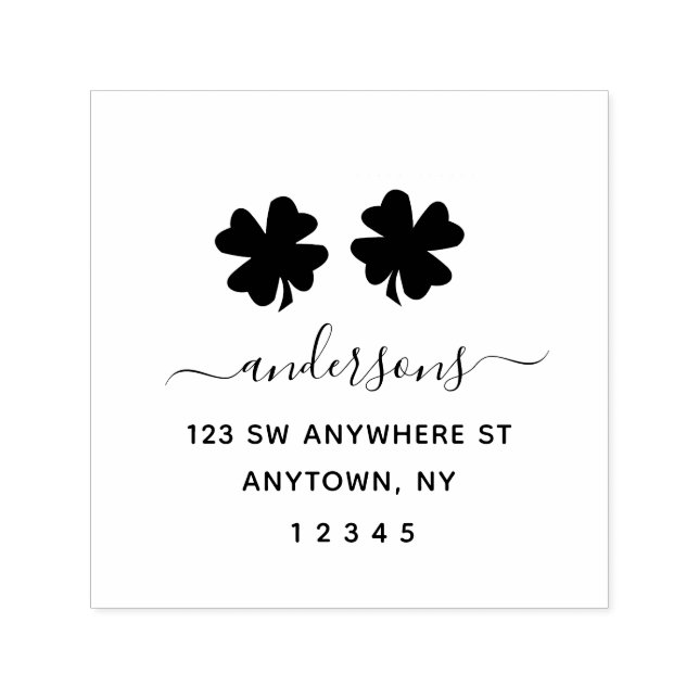 Cute  Shamrock Return Address Personalised Self-inking Stamp (Design)
