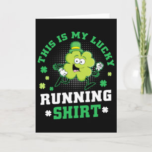 Cute Shamrock Running St Patricks Day Lucky Runnin Card
