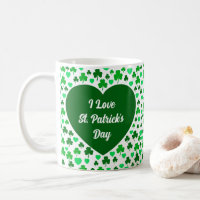 Cute Shamrocks and Hearts Green St. Patrick's Day