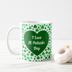 Cute Shamrocks and Hearts Green St. Patrick's Day Coffee Mug