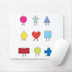 Cute Shape Characters Illustration Design Mouse Pad