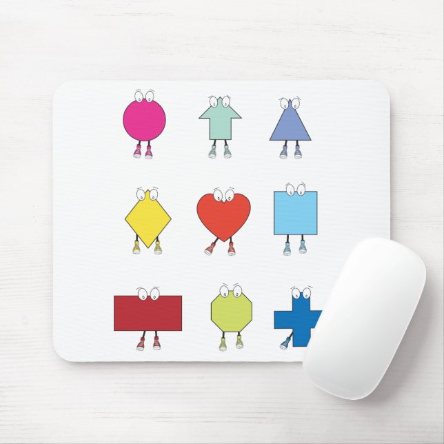 Cute Shape Characters Illustration Design Mouse Pad (With Mouse)