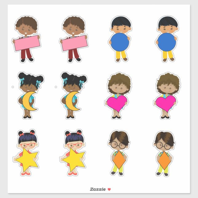 Cute shapes with children (Sheet)