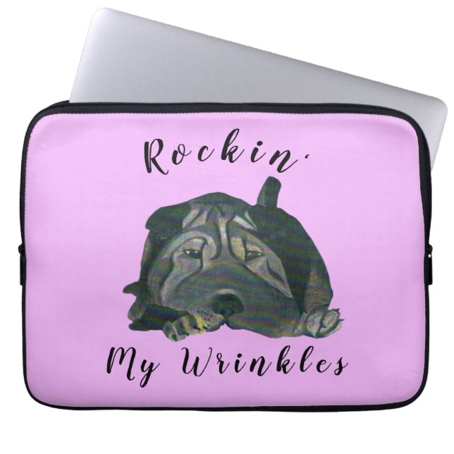 Cute Shar Pei Dog Neoprene 13" Laptop Sleeve (Front)