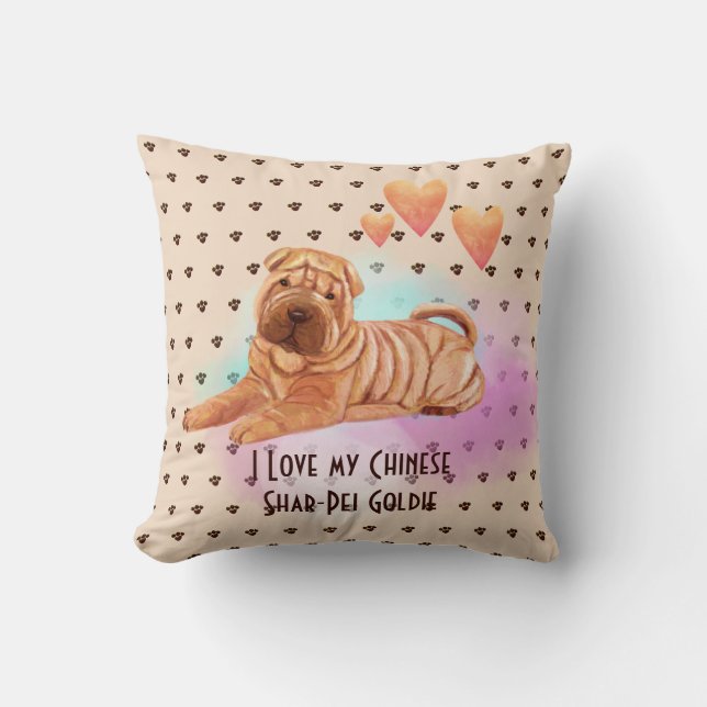 Cute Shar-Pei Puppy Pic Custom Gift Decor Cushion (Front)