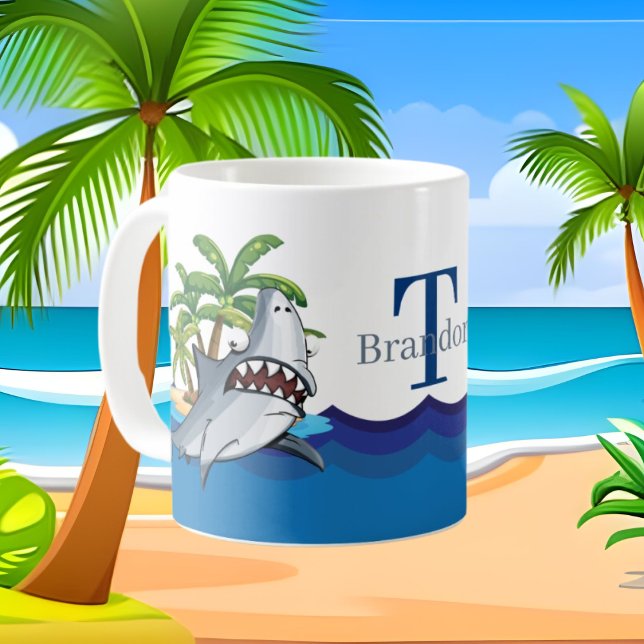 Cute shark add monogram Coffee Mug (Creator Uploaded)