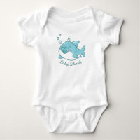 Cute Shark Baby Shower Kawaii Blue Boy