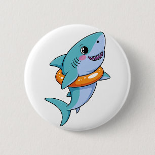 Cute Shark Baby With Float Kids 6 Cm Round Badge