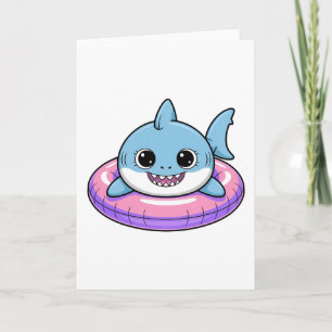 Cute Shark Baby With Float Kids Card