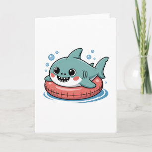 Cute Shark Baby With Float Kids Card