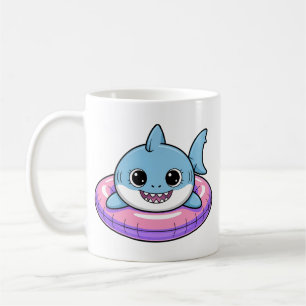 Cute Shark Baby With Float Kids Coffee Mug