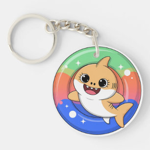 Cute Shark Baby With Float Kids Key Ring