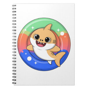 Cute Shark Baby With Float Kids Notebook