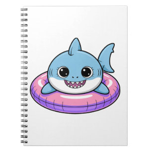 Cute Shark Baby With Float Kids Notebook