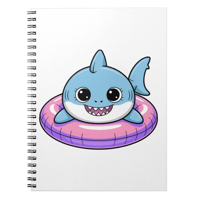 Cute Shark Baby With Float | Kids Notebook (Front)
