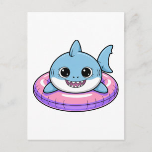 Cute Shark Baby With Float Kids Postcard