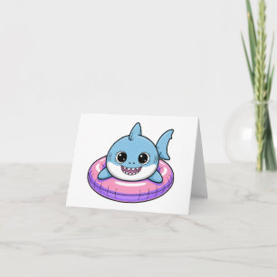 Cute Shark Baby With Float Kids Thank You Card