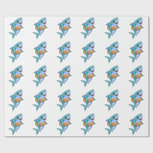 Cute Shark Baby With Float Kids Wrapping Paper
